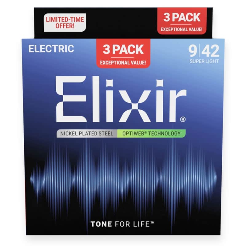 Elixir OptiWeb Electric 3 Pack - Light 9-42 image 1