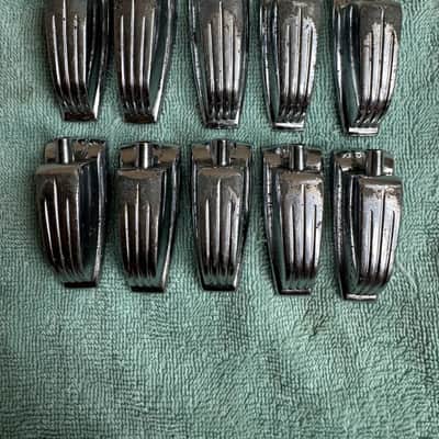 Ludwig Lot of 10 Vintage WFL Large Classic Bass Drum or Tom Lugs #001 50s - Chrome image 2