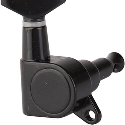 6-in-line Sealed Electric Guitar String Tuning Pegs Keys Machine Head Tuners Set Right Hand for Fender Strat Stratocaster Tele Telecaster Guitar, Black image 3