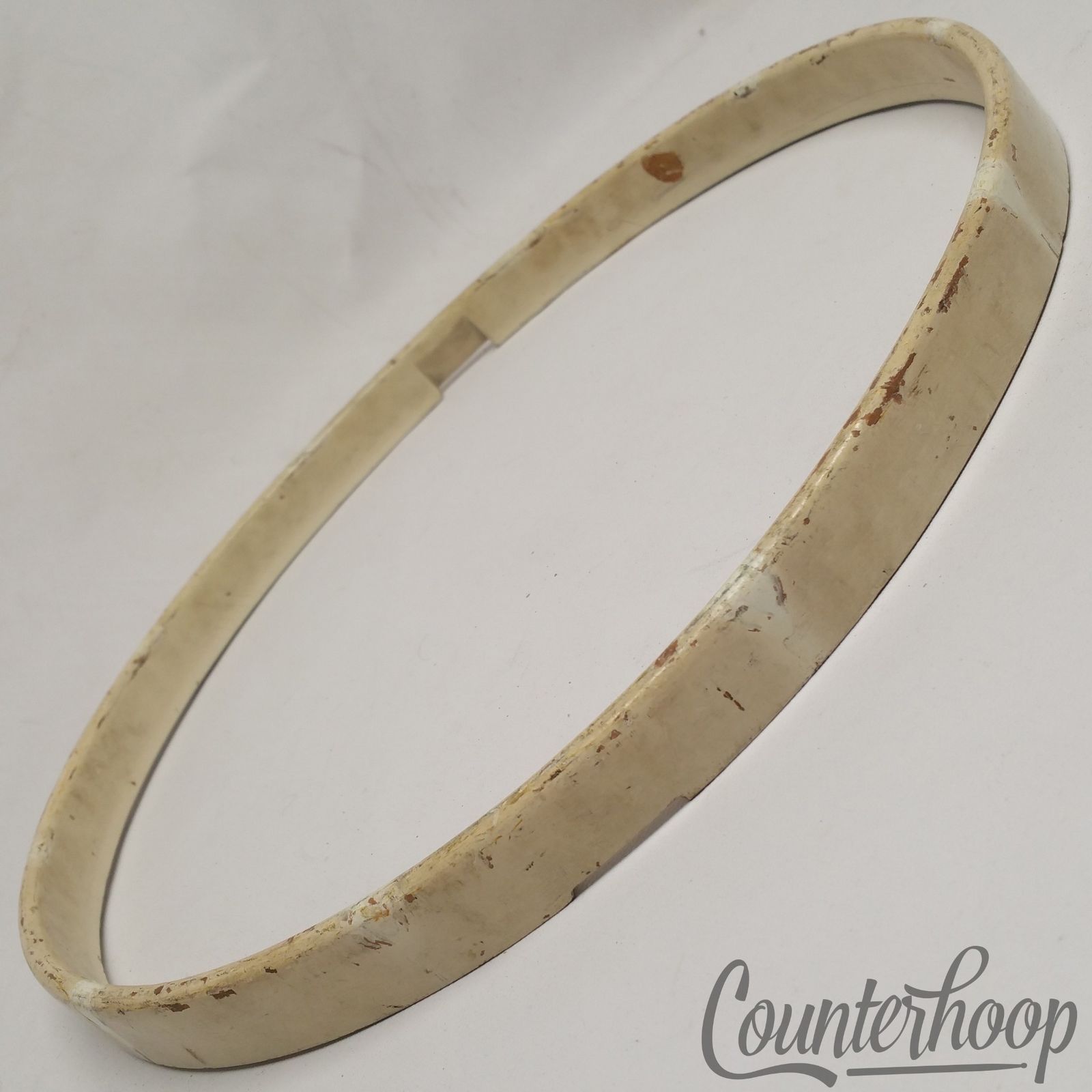 Leedy 14"1-Ply Solid Maple Wood Drum Hoop/Rim Snare Resonant Vintage 20s White* — main photograph