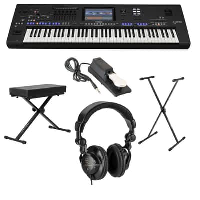 Yamaha Genos 76-Key Flagship Arranger Workstation Keyboard - Bundle with Ultimate Medium X-Style Keyboard Bench, H&A Studio Monitor Headphones, Ultimate X-Style Stand, Keyboard Sustain Pedal image 1