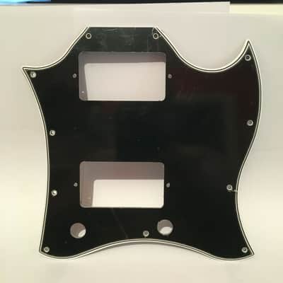 Gibson SG Full Face Batwing Pickguard 5 PLY Black/White Wide Bevel Made in USA by WD image 4