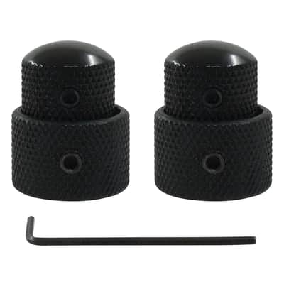 2 Pcs Guitar Black Dual Concentric Control Knobs Stacked Knobs With Allen Keys Screws For Electric Guitar Bass image 1