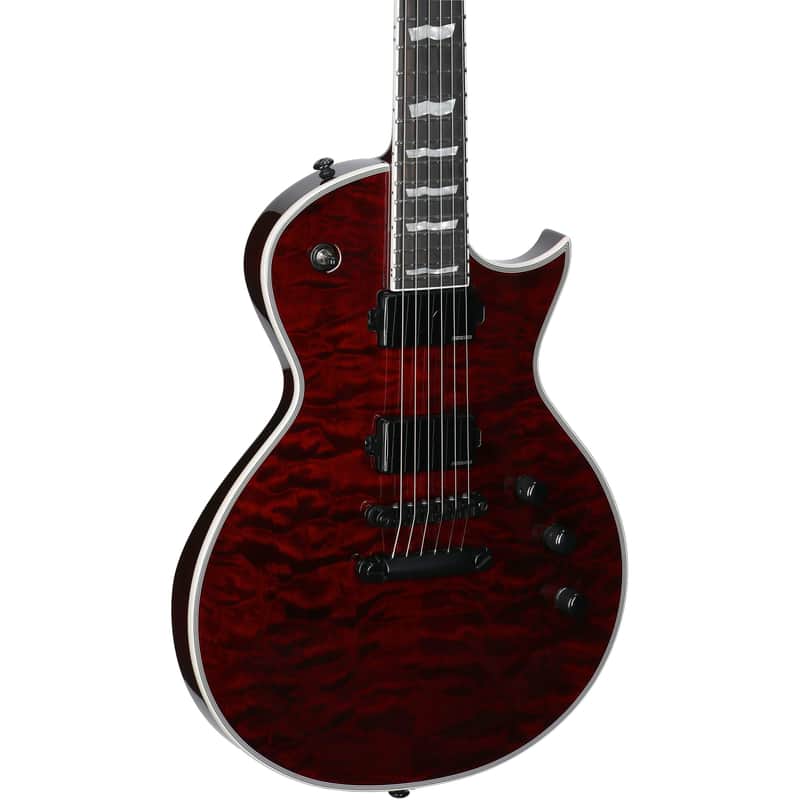 ESP LTD Deluxe EC-1000-QM Electric Guitar, See-Thru Black Cherry, Open Box (Very Good) image 1