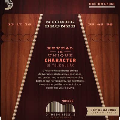 D'Addario Acoustic Guitar Strings Nickel Bronze 13-56 image 2