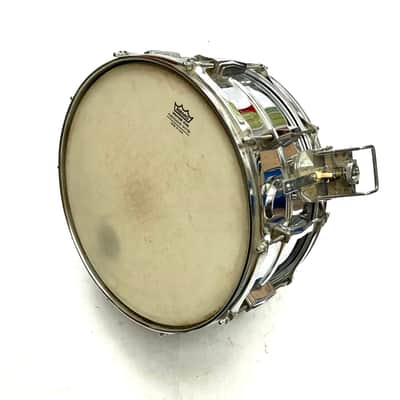 Vintage Ludwig Super Sensitive 6.5x14" Aluminum Snare Drum with Pointed Blue/Olive Badge 1969 - 1979 - Chrome-Plated image 2