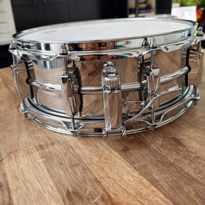 Ludwig LM402 Supraphonic5”x14" 10-Lug Aluminum Snare Drum 1985 - Present - Chrome-Plated image 2