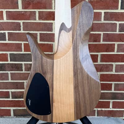 Fodera Imperial Elite, Chestnut Burl Top, Walnut Body, Alder Tone Block, Flamed Ebony Fretboard, Flamed Ebony Ramp, Chestnut Dot Inlays, Fodera/Duncan Dual Coil Pickups, Hardshell Case image 7