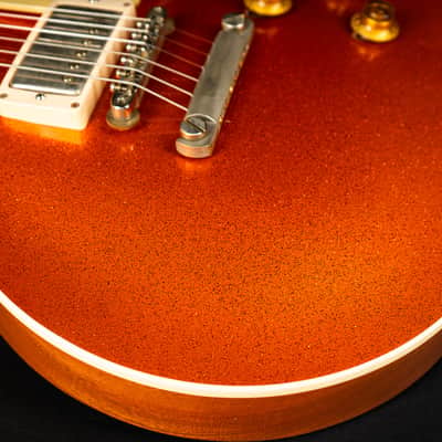 Gibson 1957 Les Paul Standard Murphy Lab Ultra Light aged - Orange Sparkle Top Natural back image 10