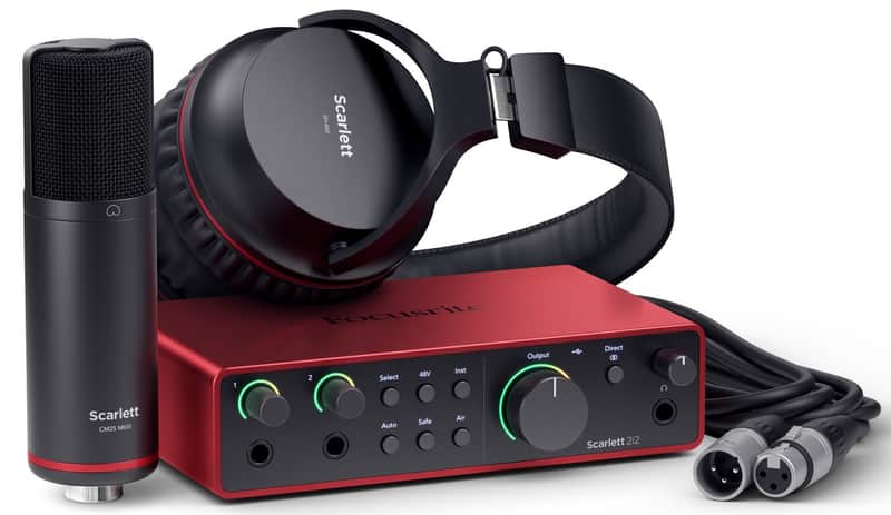 Focusrite SCARLETT-2I2-STU-4G 2-In 2-Out USB Audio Interface Recording Bundle image 1