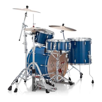 Pearl PMX Professional Series 3-Piece Drum Shell Pack (22x16, 16x16, 12x8) Sheer Blue with Optimount image 5