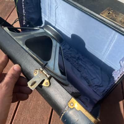 Rotary Connection 12” portable/travel guitar suitcase speaker cabinet. Black/Blue Tolex. Vintage 50’s repurposed case. Unique vintage grill cloth. 12” vintage Pyle 8 ohm speaker. Switchcraft jack 2026 - Black/Blue image 4