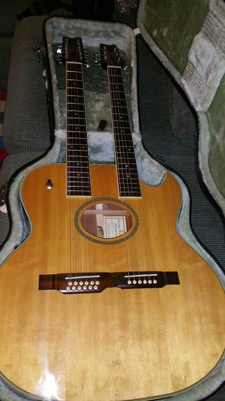 Double Neck Washburn Accoustic Electric Guitar image 1