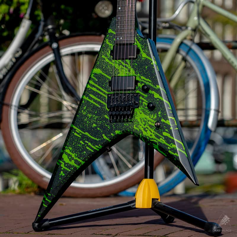 ESP USA V-II FR Alien Blood Splatter with EMG 81/60X Pickups image 1