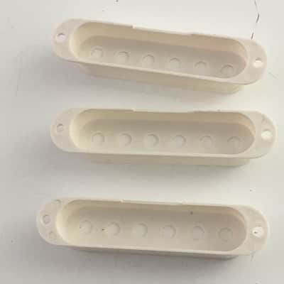 3 Genuine Fender Squier Vintage Strat Pickup Covers Electric Relic Aged White image 9