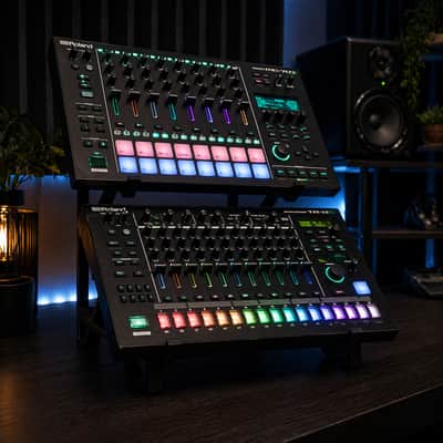 2 Tier Desktop Synth Stand Rack Roland MC-707 TR-8S MX-1 System-1 Drum Machine