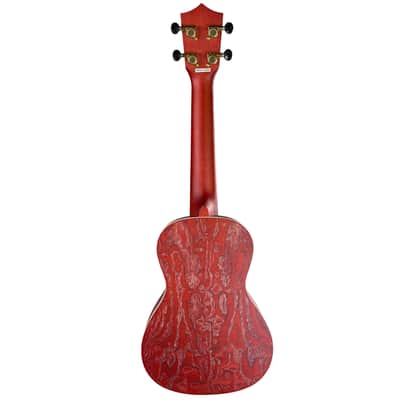 Amahi C-22 Quilted Ash Concert Ukulele Red w/Gigbag image 3