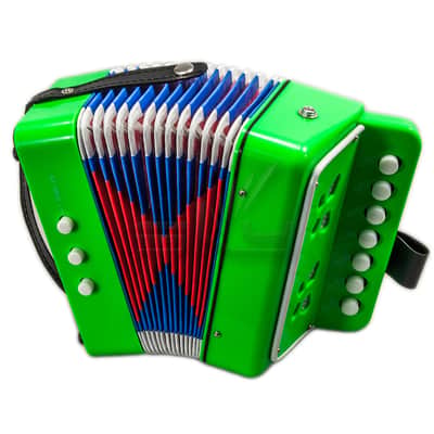 SKY Accordion Kelly Green Color 7 Button 2 Bass Kid Music Instrument High Quality Easy to Play image 1