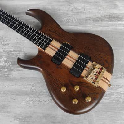 1989 Aria Pro II SB-1200 LH Left Handed Neckthrough Bass (Natural Walnut) image 1