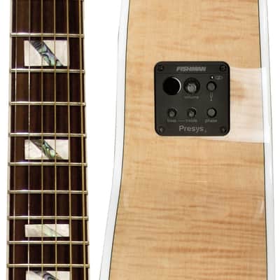 Sawtooth Solid Spruce Top Left-Handed Jumbo Cutaway 6 String Acoustic Electric Guitar with Flame Maple Back and Sides image 8