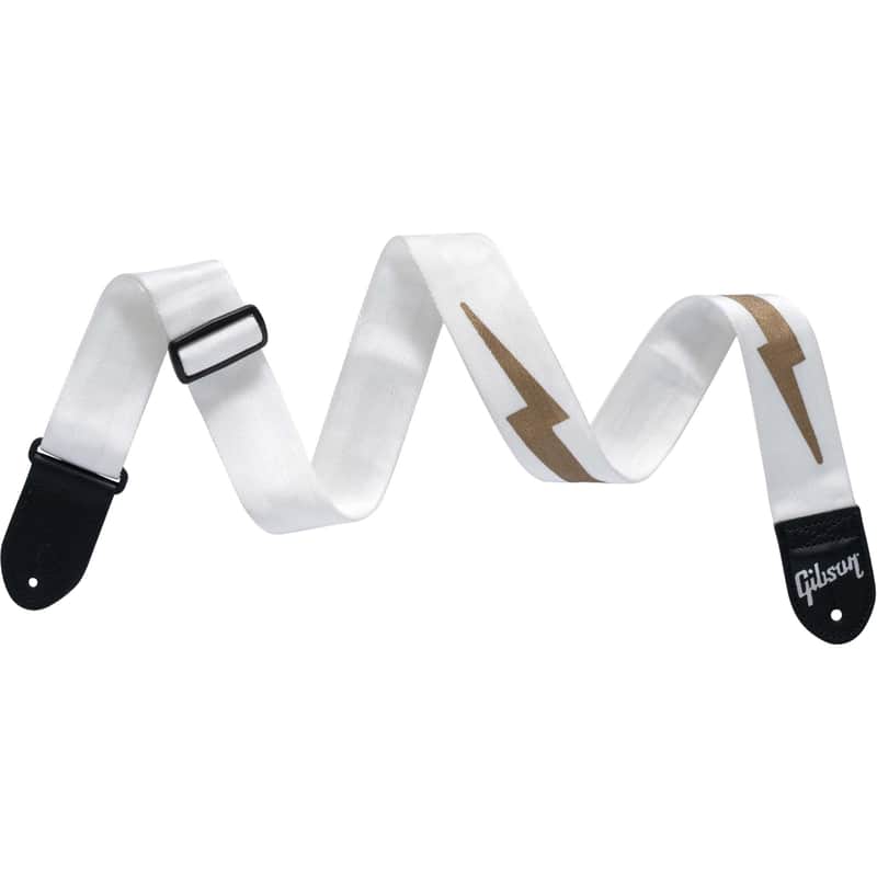 Gibson The Lightning Bolt Seatbelt Strap White image 1