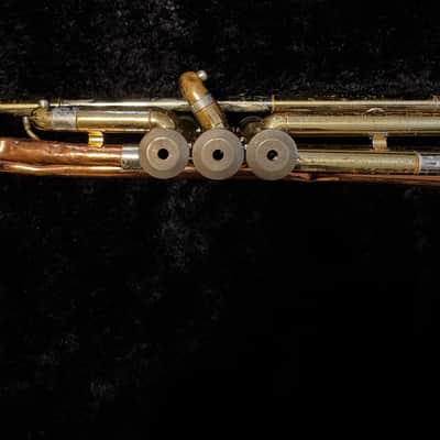 Holton 608 Super Collegiate 1958 - (Courtois-style external top-sprung pistons) Bi-metal bell with red brass stem and nickel flare and yellow brass body with nickel accents image 18