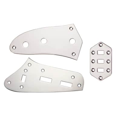 Jaguar Guitar Upper & Lower Control Switch Plate Set fits Fender/Squier - Black image 5