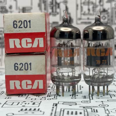 RCA 6201 Grey Plate - 1979 Matched Pair | Preamp Tube USA NOS image 1
