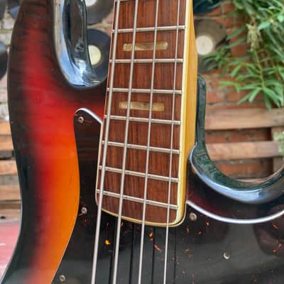 Vintage rare Japan Gneco Greco Jazz Bass matsumoku Maxon pickups 1974 Sunburst image 7