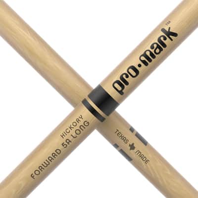 Pair of Promark Forward 5A Long Hickory Wood Tip Drumsticks - TX5ALW Sticks image 6