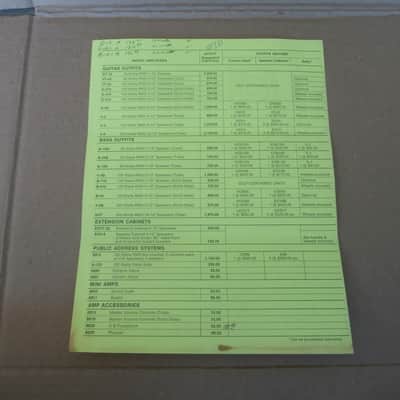 Vintage 1975 Ampeg Amplifier Price List! Rare, Original Case Candy, Paperwork! image 2