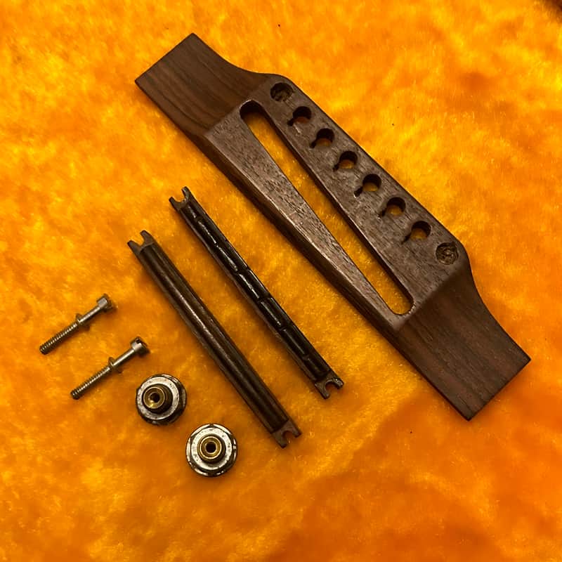 Vintage Late 60’s / Early 70’s Gibson ADJ Bridge w/ Posts + 2x Wood Saddles image 1