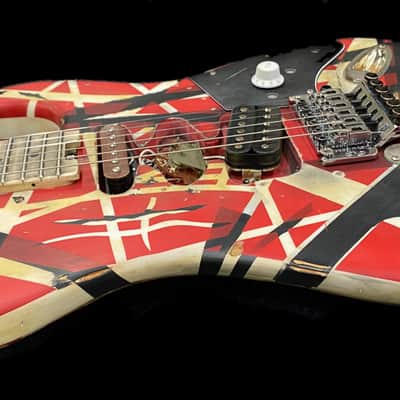 EVH Striped Series Guitar with the Frankenstrat mod Frankenstien like EVH 2018-2019 Black & Red, Whi image 14