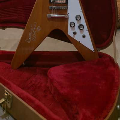 Gibson 70s Flying V Antique Natural Dave Mustaine Owned & Signed MEGADETH Stage Played Guitar image 2