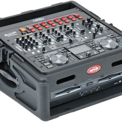 Mint SKB Cases 1SKB-R102 10x2 Roto Rack/Mixer Console, 10U Slanted Rackmount on top, 2U rackmount in front, Steel Threaded Rails, Hard Lid and Doors, Side Access Ports for Cable Routing image 5