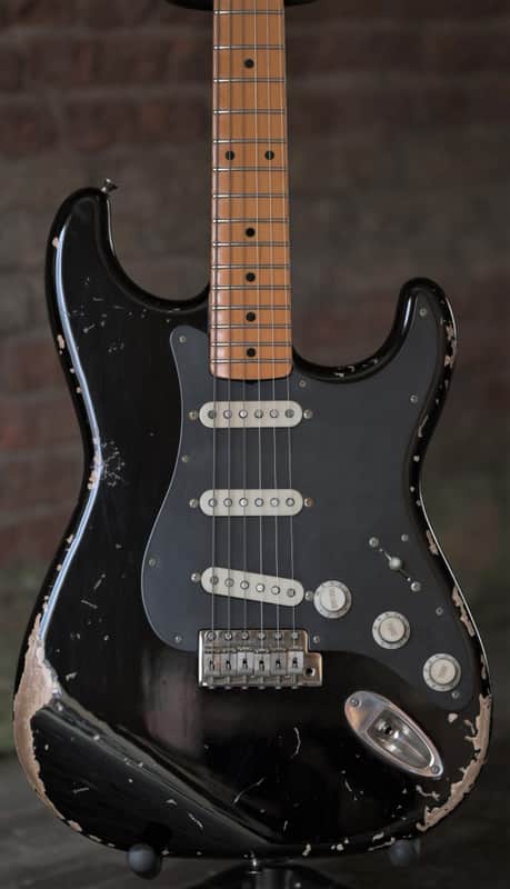Del-Tone 50s S-Style - Black - Heavy Aging image 1