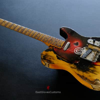 Fender American Vintage '52 Reissue Telecaster Black over Butterscotch Heavy Aged Relic image 12