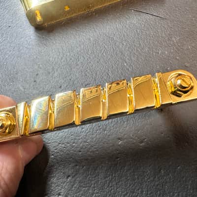 Carlino Rock Bottom Bridge /sustain block, tailpiece system 2025 - Real 14k Gold plating image 14