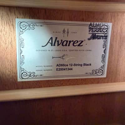 Alvarez Artist Series AD60ce 12-String Acoustic-Electric Guitar - Black image 5