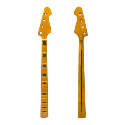 Electric Bass Guitar Neck Replacement Maple Bass Neck 4-String 21 Fret 34" Scale Maple Fingerboard Bolt-On Finished Parts for DIY Installation & Repair (38mm Nut and 64mm Heel) image 1