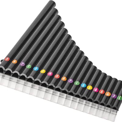 18 Pipes Pan Flute C Key - Beginner-Friendly Instrument with Enhanced Mouthpiece Design for Easy Play, Perfect for Students and Music Enthusiasts, Black image 2