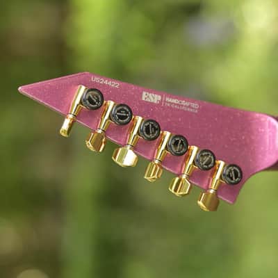 ESP USA M-II NTB FR EMG, Gold Hardware - Disco Pink Sparkle image 6