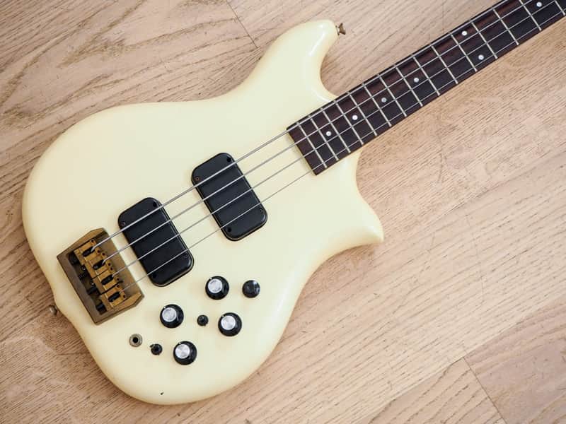 1980s Kawai FIIB Vintage Neck Through Bass Guitar Pearl White | Reverb