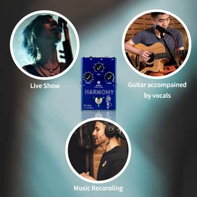 FLAMMA FV04 Vocal Harmony Pedal Vocal Effects Processor Stompbox Voice Mic Harmonizer with Reverb 12 Pitches with 11 Different Harmony Modes All-In-One for Singer and Guirist Singing Recording image 9