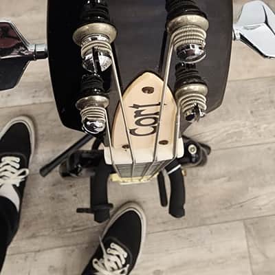 1980's Cort Bass Guitar 4 string 1980's - Glossy brown/black wood finish image 7