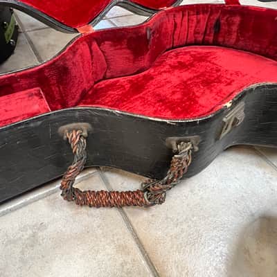 Vintage Gretsch Jumbo Acoustic Case Red Lining Black image 8