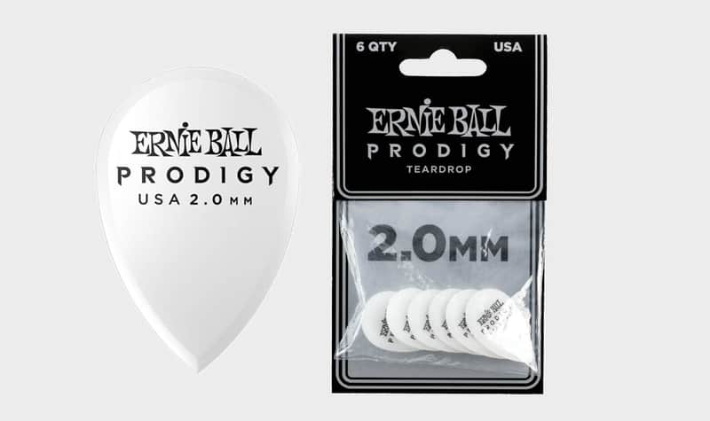 2.0mm White Teardrop Prodigy Picks 6-Pack - Precision Machined High-Density Non-Slip-Textured Delrin Sharp-Attack Design image 1