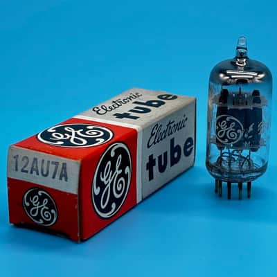 1963 GE 12AU7A ECC82 Vintage Short Gray Plate Halo Getter Preamp Tube! T325 image 1