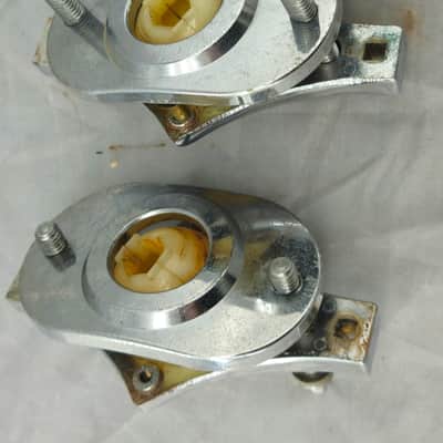 Fibes Uniball Tom Mount Holders WIth Double Tom Bass Drum Mount 1970s - Chrome image 3