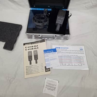 AKG C414 B-XLS Large Diaphragm Multipattern Condenser Microphone 2010s - Black W/ Case (C020-S27) image 1